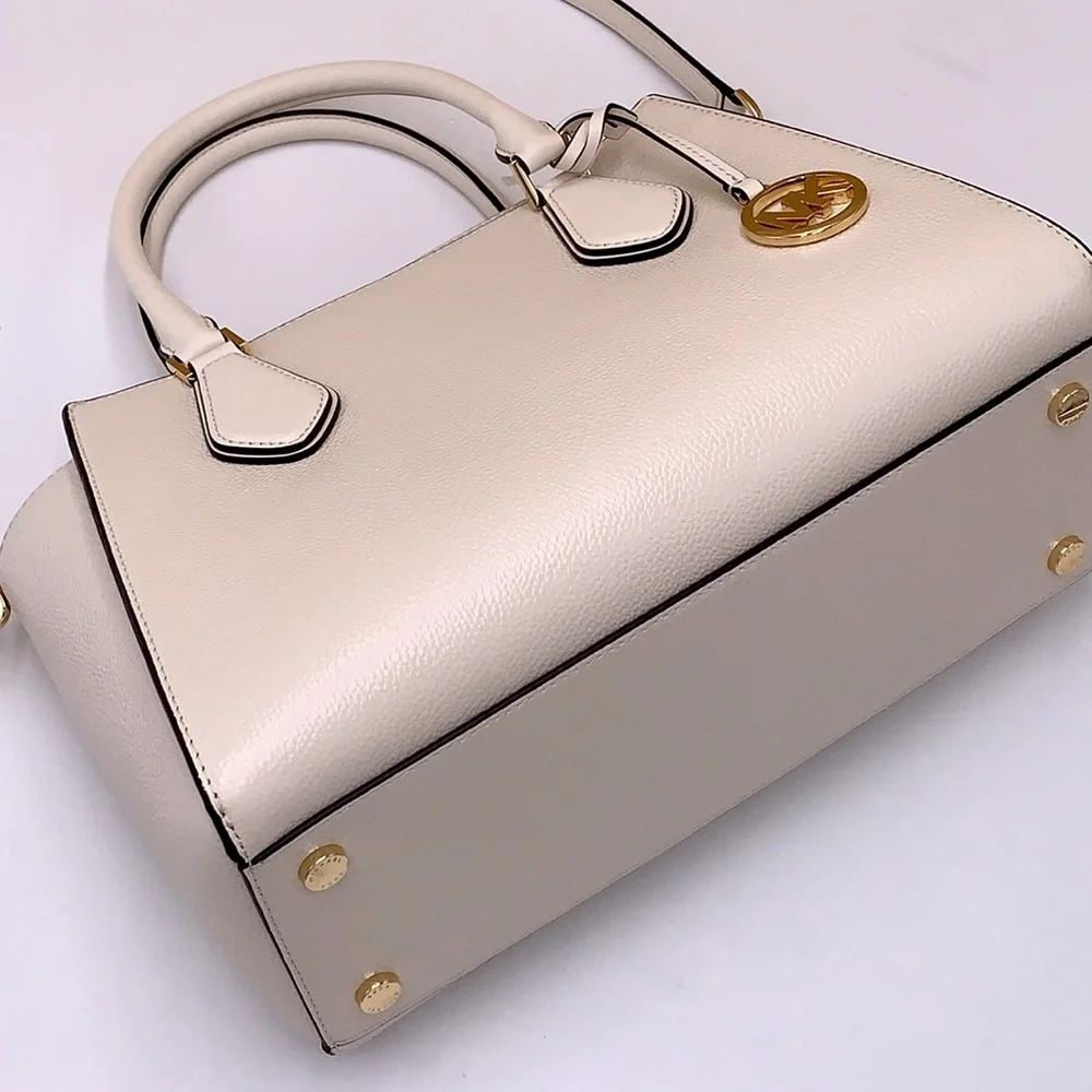 MICHAEL KORS DARIA LARGE SATCHEL LIGHT CREAM COLOR